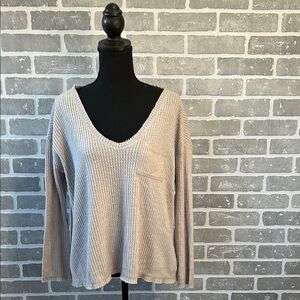 Urban Outfitters Beige Long Waffle Knit Sleeve Women’s Size Small